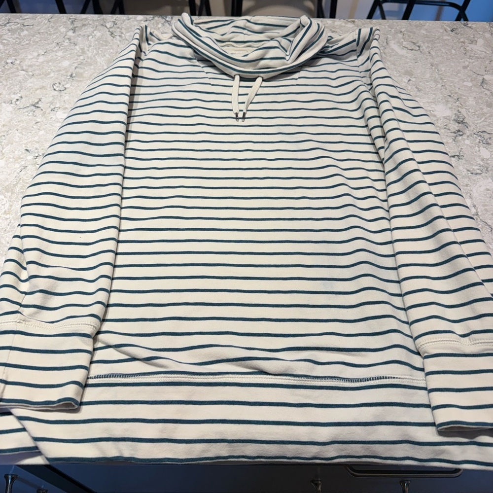 L.L. Bean Navy and White Striped Sweater